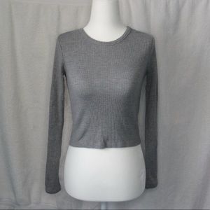 Cropped Long Sleeve Shirt from Topshop